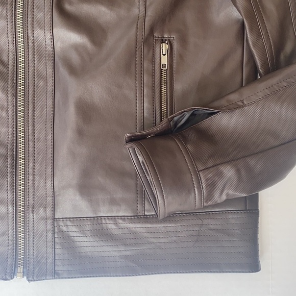 New G by GUESS Big Sur Faux-Leather Moto Jacket S - Picture 6 of 7